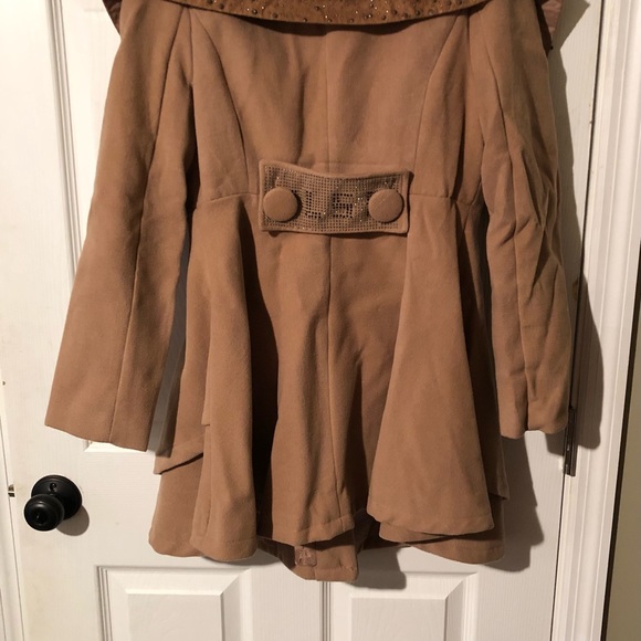 NWT Manlinsifei Vintage Rare Camel Coat sz M - Picture 2 of 3